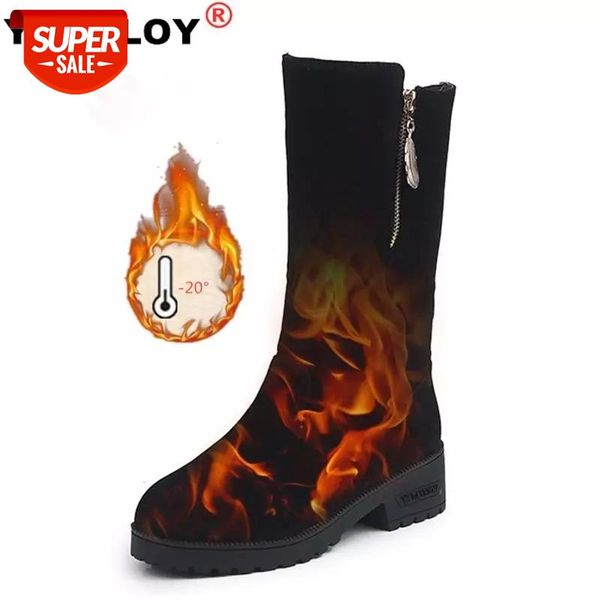 

large size 33-46 winter women warm snow boots fashion non-slip middle tube platform ladies boots casual comfortable shoes zip #mp9w, Black