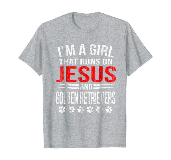 

jesus golden retrievers girl that runs on dog t-shirt, White;black