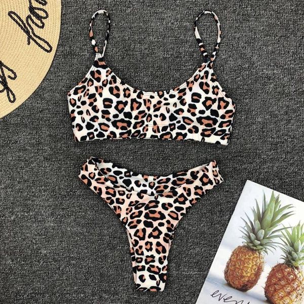 

women's swimwear bikini 2021 women leopard swimsuit maillot de bain femme biquini bathing suit push up bikinis, White;black