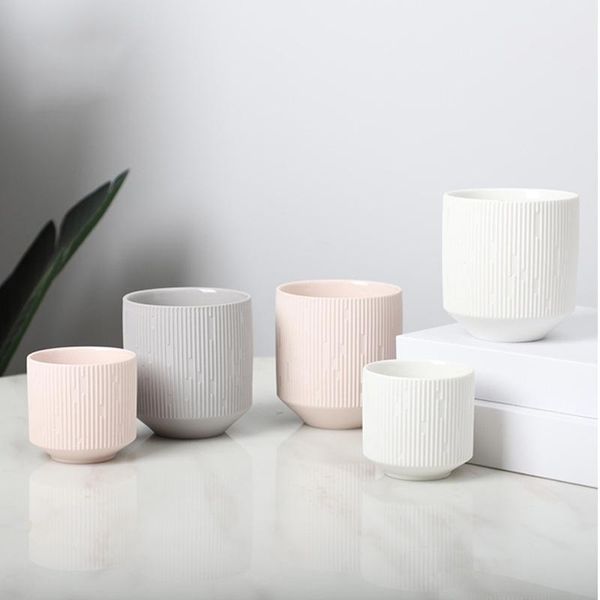 

candle holders 2pcs/lot nodic style 200ml ceramic jar 7x7x7cm diy cup white grey soy wax container scented candlestick