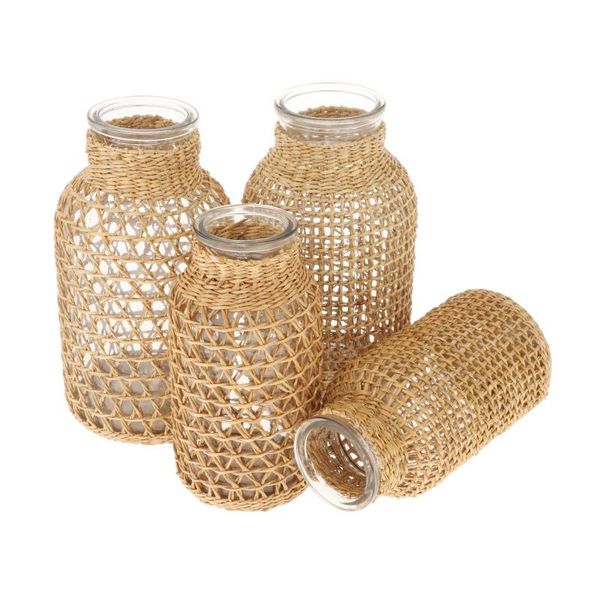 

vases woven glass flower vases, decorative rustic floral for home decor living room tabelcenterpieces, water plants vase