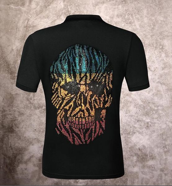 

2021 new mens brands male short sleeve casual slim solid color diamonds polo shirt utj1, White;black