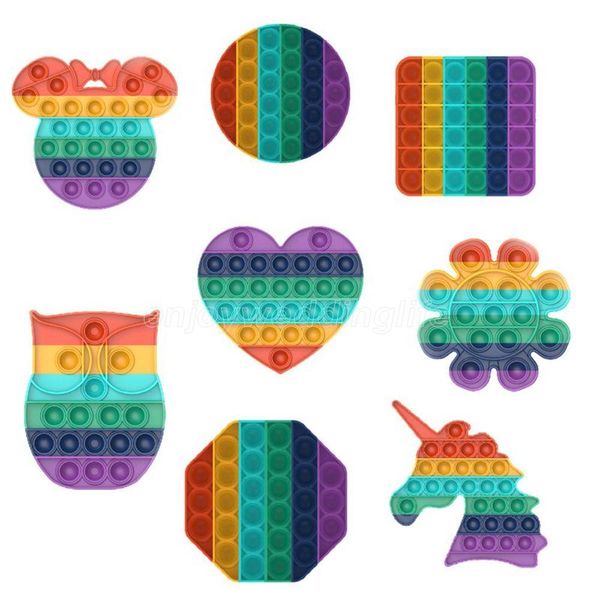 

push popit bubble sensory fidget toy autism squishy stress reliever toys kid unicorn pop it fidget toys dhl shipping