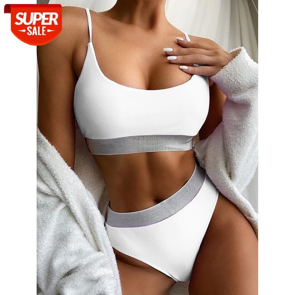 

bikini women's swimsuit 2020 new high waist swimwear women bikini set sequin swimsuits woman summer beachwear bathing suits #3d0d, White;black