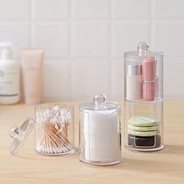 

storage boxes & bins cotton pads organizer box plastic clear makeup swab balls holder bathroom bedroom jewelry cosmetic container with cover