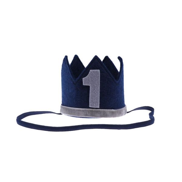 

party hats adorable baby birthday kids crown hairband decorations (dark blue)