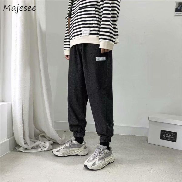 

men's jeans men denim joggers elastic waist ankle length loose harem trousers all-match fashion streetwear teens korean style chic ins, Blue