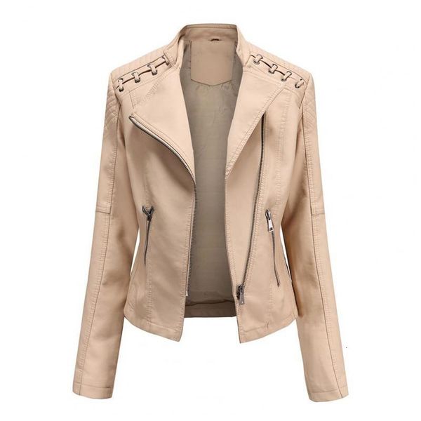 

herf winter faux leather rits stand kraag motorbike slender jas women clothing women's short femme veste, Black;brown