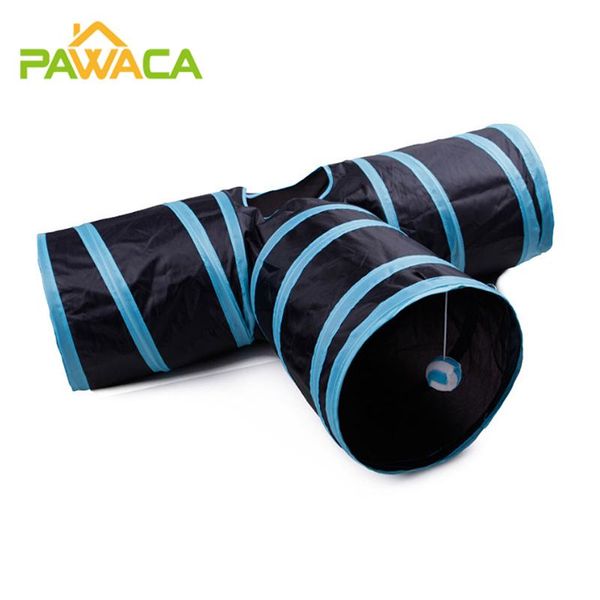 

cat toys foldable tunnel tube home toy collapsible 3 holes kittytent indoor training ball interactive cats accessories products