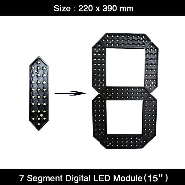 

hd 6pcs/lot 15''inch outdoor waterproof 7 seven segmentled oil price segment digital price panel red green yellow white