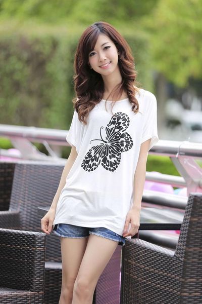 

women's t-shirt summer 2021 short sleeve t shirt women blue garment, White
