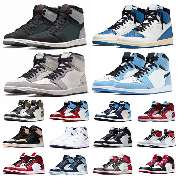 

jumpman 1 1s men women original basketball shoes bred patent bordeaux brotherhood fearless obsidian rust shadow light bone hype royal phanto