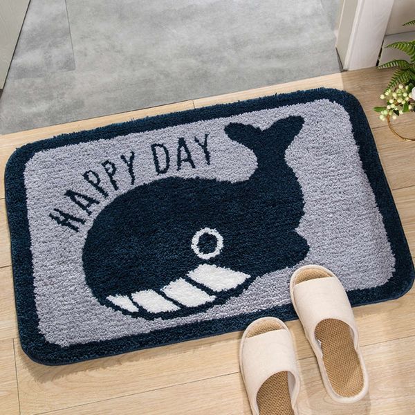

new cartoon super fiber flocking mat door mat water absorption and anti slip carpet floor mat at the door of bathroom