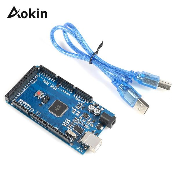 

integrated circuits mega 2560 r3 mega2560 rev3 for arduino r3(atmega2560-16au ch340 ch340g) board with usb cable compatible