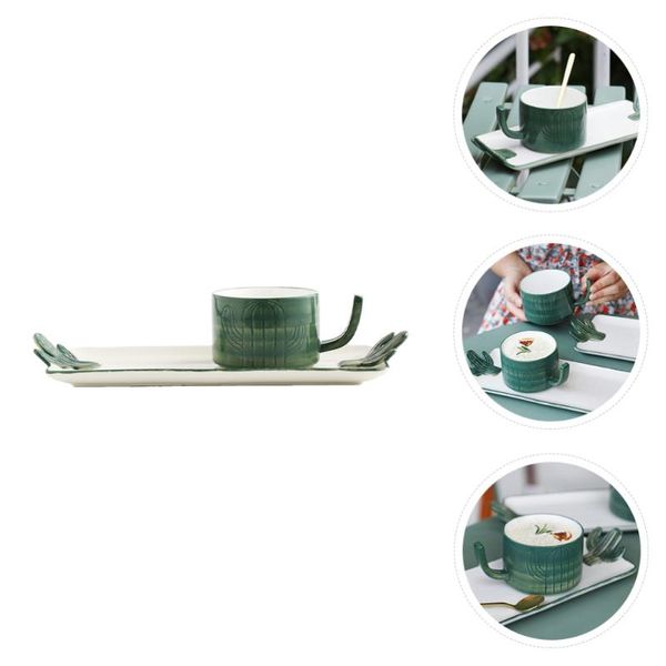 

mugs 2pcs ceramics coffee cup dish multi-functional lovely