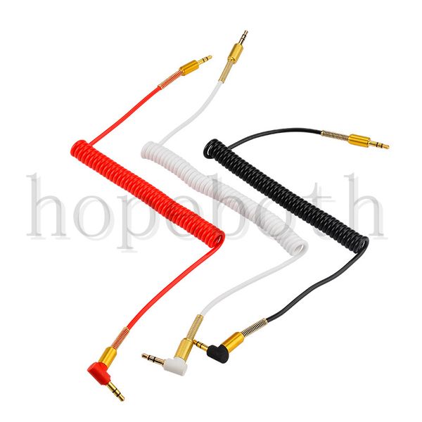 

coiled stereo audio cable 3.5mm male to male universal aux cord auxiliary cable for car bluetooth speakers headphones headset pc speaker