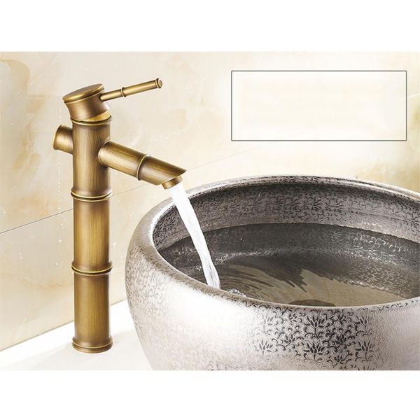 

bathroom sink faucets european antique copper retro bamboo basin mixer (style 2)