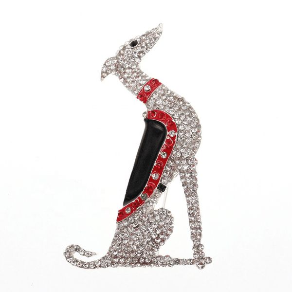 10 штук/лото горячие продажи брошь модные серебряные хрустальные стразы Анамел Эмале животные пудель для собак для женщин