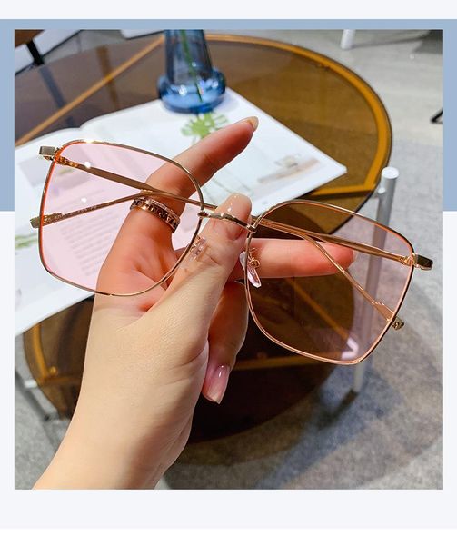 

sunglasses gradient lens square oversized women brand design large metal frame eyewear uv400 vintage female sun glasses shades, White;black