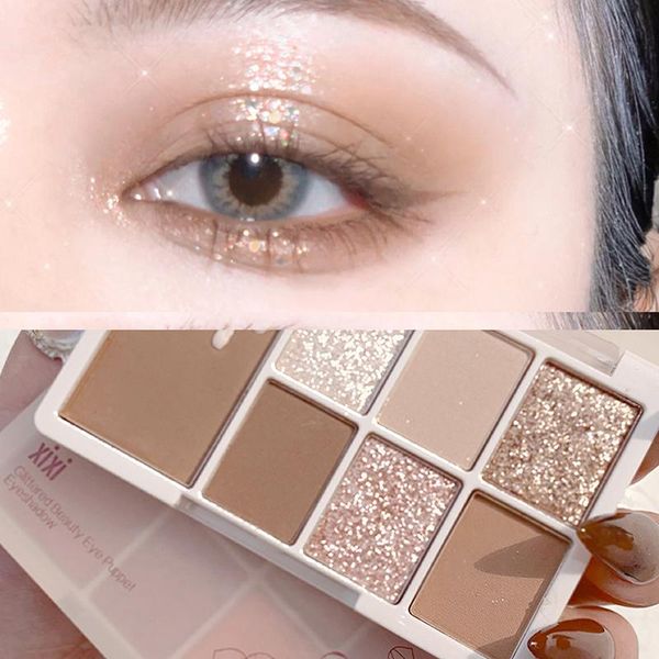 

eyebrow tools & stencils glitter 7 colors eyeshadow palette matte shimmer soft touch long lasting waterproof pigmented brighten eyes makeup