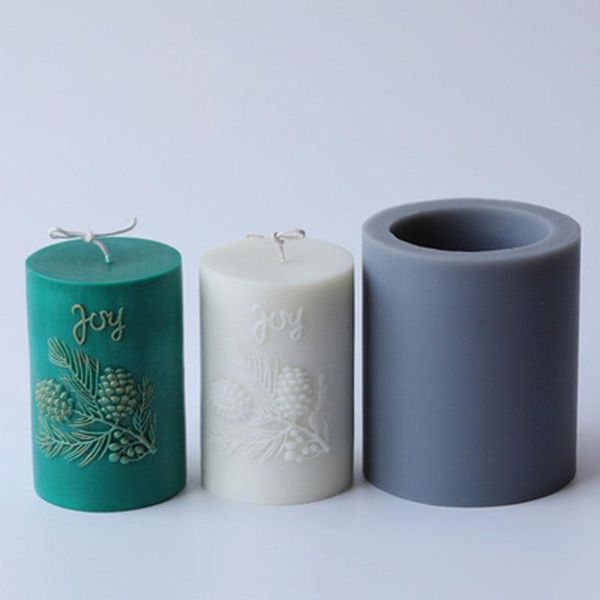 

craft tools geometric creative column candle mould happy pinecone relief silicone moldes simple modern style diy home decoration