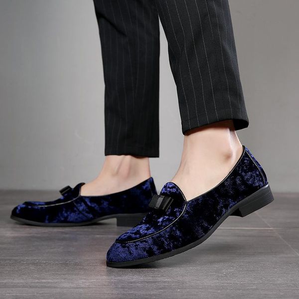 

dress shoes men's suede leather formal men wedding party loafers business brogue luxury designer genuine, Black