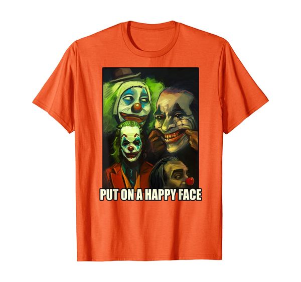 

joker put on a happy face joker tee 2019 for men joker gift t-shirt, White;black