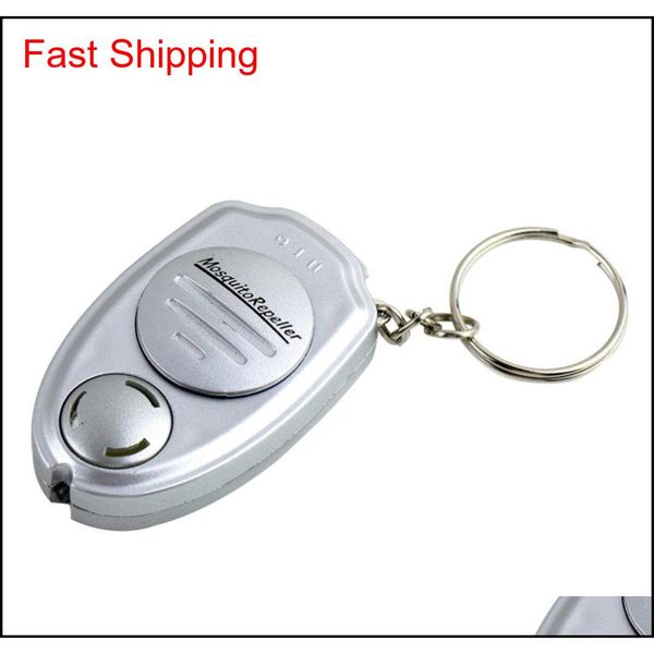 

mini electronic ultrasonic mosquito pest repeller keychain flashlights mini key clip button ultrasonic electronic qylfqh new_dhbest, Silver
