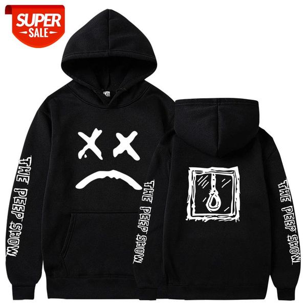 

hoodies sweatshirt lil peep hoody love lil.peep happy smiling face print men women pullover hoodies hip hop streetwear male #q97g, Black
