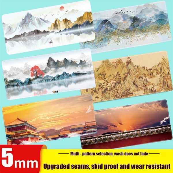 

mouse pads & wrist rests chinese ancient style wristband anti-skid pad thickened landscape painting deskdecoration for gaming office