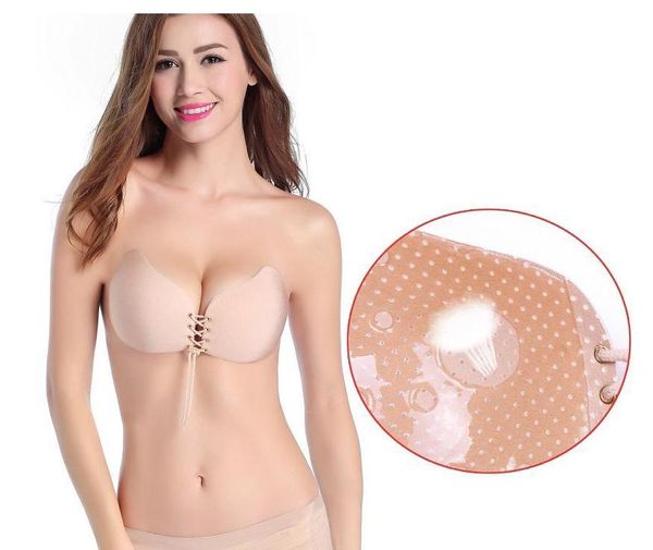 2021 nuove coppe del reggiseno in silicone vestito senza schienale farfalla invisibile push up stick su autoadesivo reggiseno anteriore senza spalline A B C D