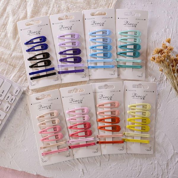 

hair accessories 6 pcs/set candy color bb hairpin clip broken edge suit cute girl multicolor beauty styling, Slivery;white
