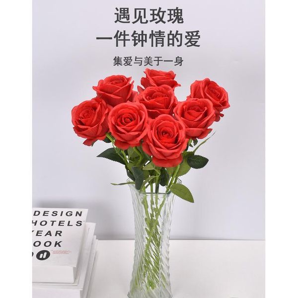 

10 pieces silk roses wedding artificial flower fake flower home l wedding decor ins wind christmas decorative flower jlljub