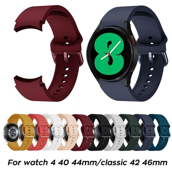 

watch bands 20mm sports silicone strap for samsung galaxy 4 classic 46mm 42mm band watch4 44mm 40mm replace rubber watchbands, Black;brown