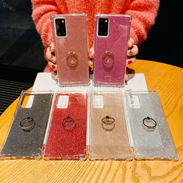 

cell phone pouches sequined transparent case for samsung galaxy a51, 71, 30, 70s, a50, 11, 31, 41, 10, soft anti-fall tpu