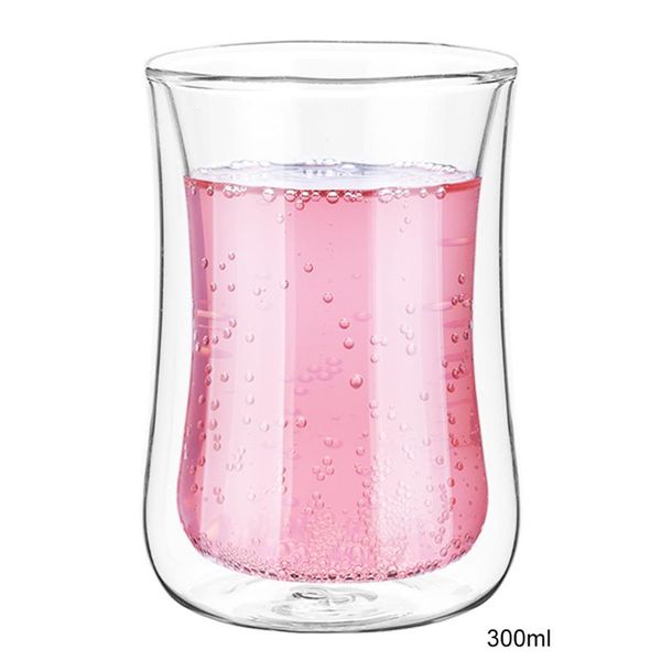 

wine glasses 300ml insulated s slim shaped double wall glass cup borosilicate drinkware juice mug office water iced tea coffee milk