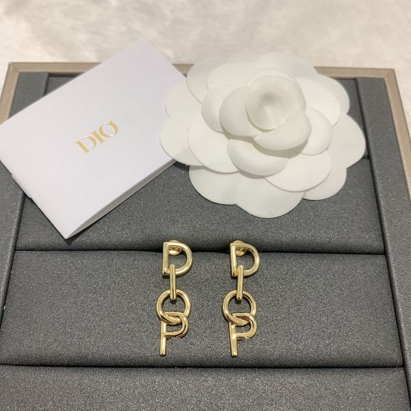 

d jiadijia capital letter earrings for women 925 sier needle, Golden