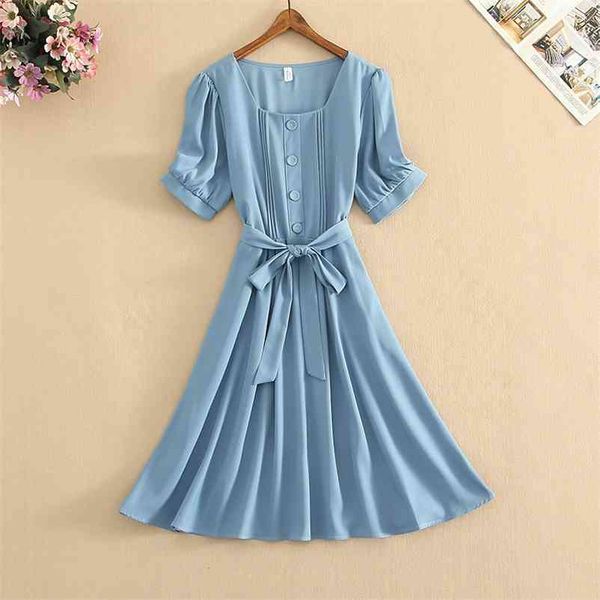 

solid elegant office lady pleated dres summer midi bow tie chic casual korean style female 210530, Black;gray