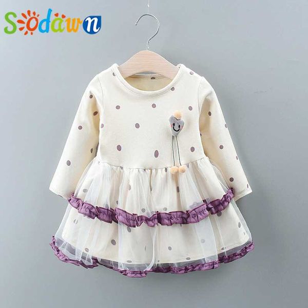 

girl's dresses sodawn autumn stitching mesh princess dress layered party for girl baby clothes christmas kid's, Red;yellow