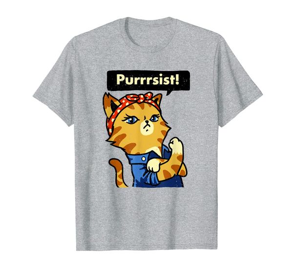 

we can do it cat lover women's march shirt purrsist cat lady t-shirt, White;black