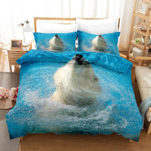 

bedding sets aniaml polar bear cute duvet quilt cover set soft comforter bed linen pillowcase king  size fo kids adults