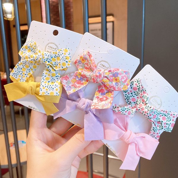 

2pcs/set velvet bowknot hair clips hand tie large pigtail bows hairpin for women girls satin temperament elegant accessoires 0848, Slivery;white