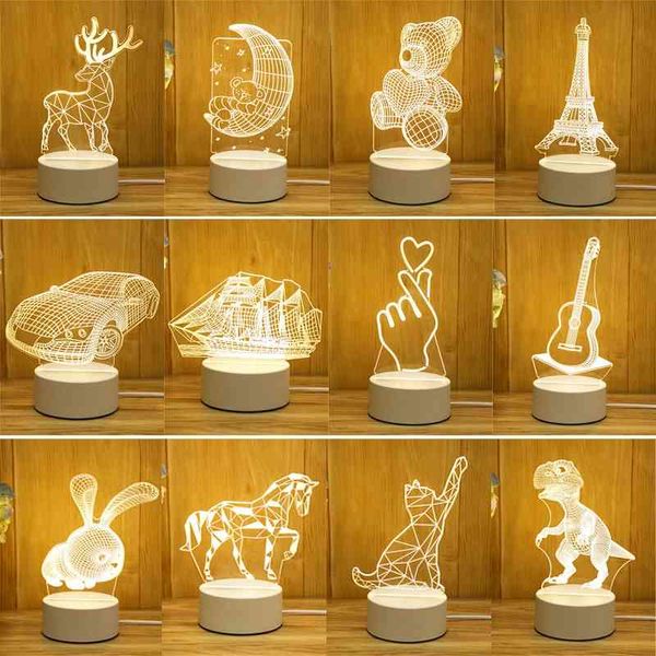 

graduation creative 3d night design acrylic gift led small table lamp