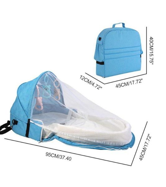 

backpack portable travel baby nest multi-function crib with mosquito net foldable babynest bassinet infant sleep children's bed