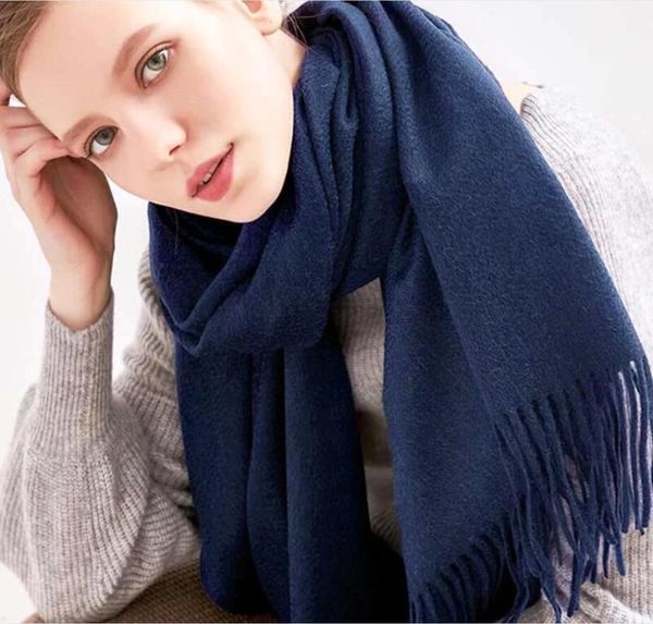 

scarves solid color plain couple cashmere with tassel women winter thick warm wool scarf shawl wrap brand, Blue;gray