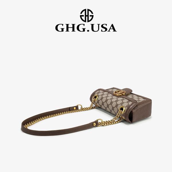 

genuine leather square pouch womens new fashion trendy big brand chain crossbody underarm bag