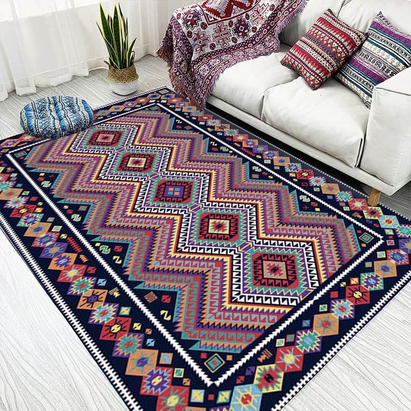 

carpets multicolor colorful plaid wave bohemian ethnic style rugs for home living room bedroom side pad