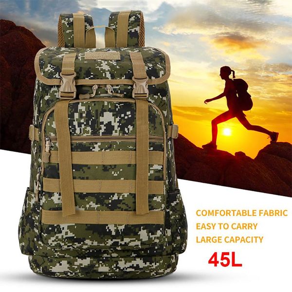 

tactical backpack 45l molle outdoor army backpacks large bags for trekking, hiking, hunting, fishing, adventure