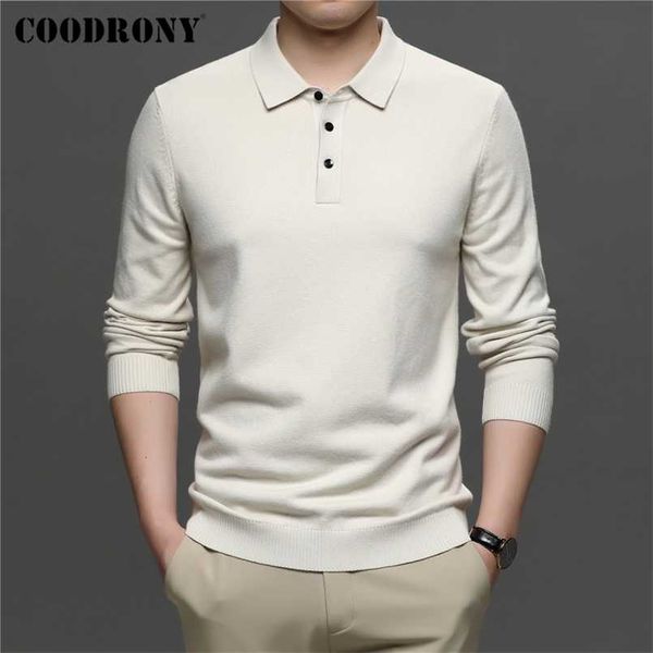 

coodrony brand autumn winter arrivals soft knitwear jerseys pure color turn-down collar sweater pullover men clothing c1314 211006, White;black