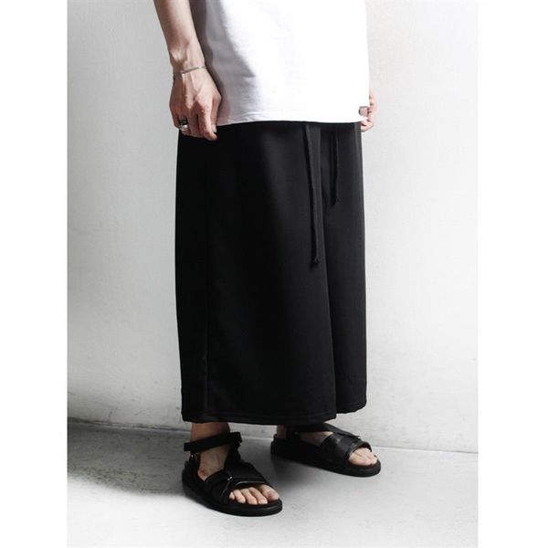 

men's pants wide-leg casual fashion super loose large size nine minutes, Black